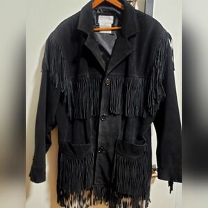 Men's Black Fringe Jacket